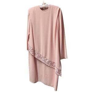 VTG Ursula of Switzerland W Dress 16P Asymmetrical Overlay Embroidered Lined